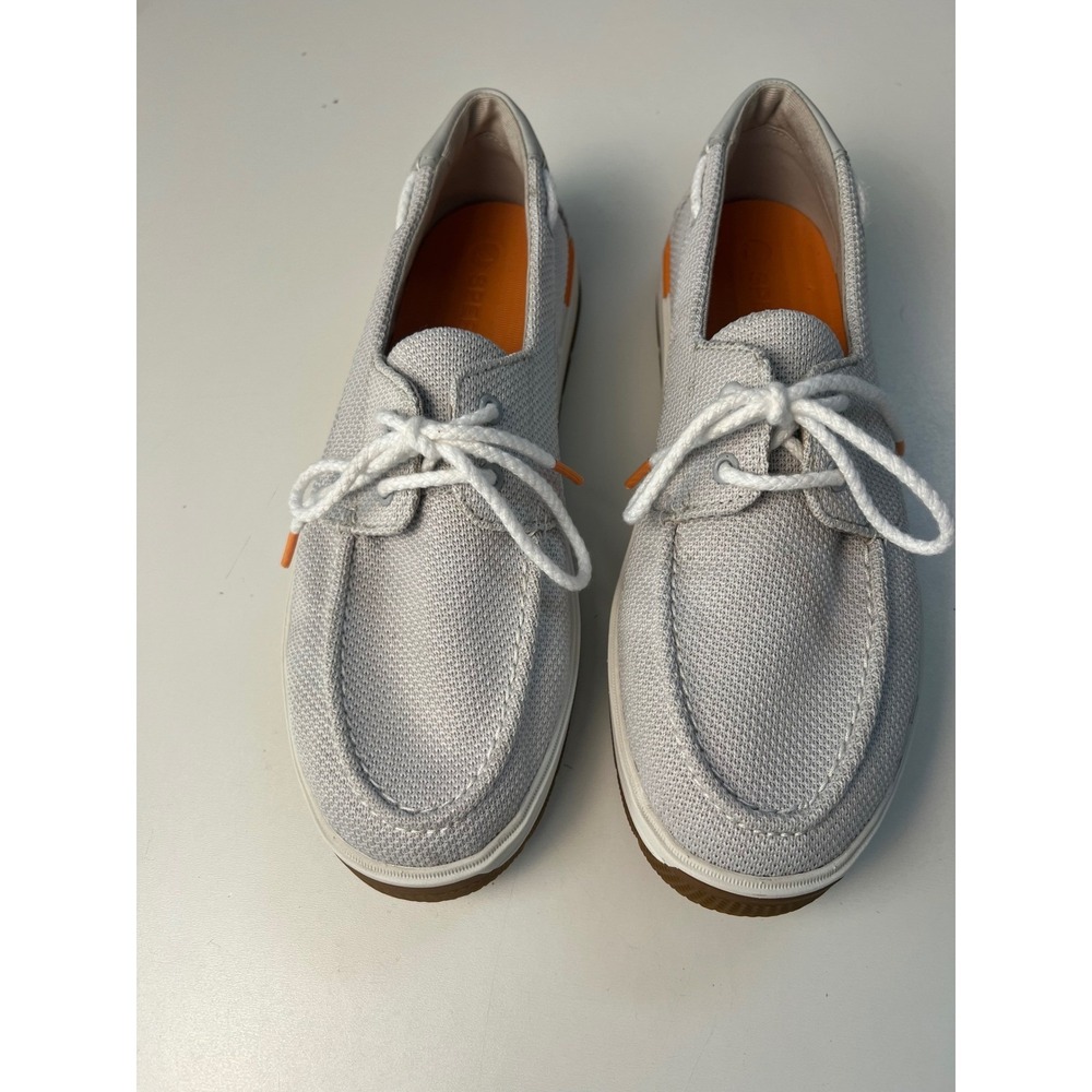 Sperry Women's Light Gray Canvas Boat Shoes Slip On Comfort Size 8W